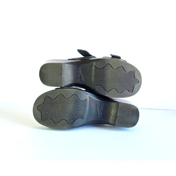 DANSKO Sophie Sandals Metallic Python Leather Sz 37 6.5 7 Black Sparkly Comfort - Picture 11 of 14